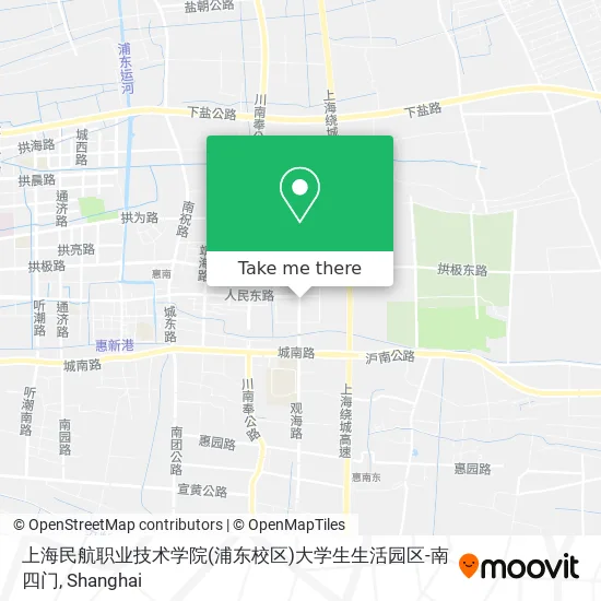 上海民航职业技术学院(浦东校区)大学生生活园区-南四门 map
