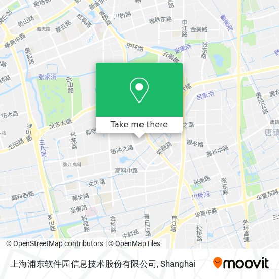 上海浦东软件园信息技术股份有限公司 map
