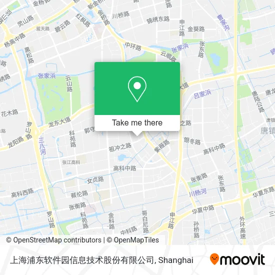 上海浦东软件园信息技术股份有限公司 map
