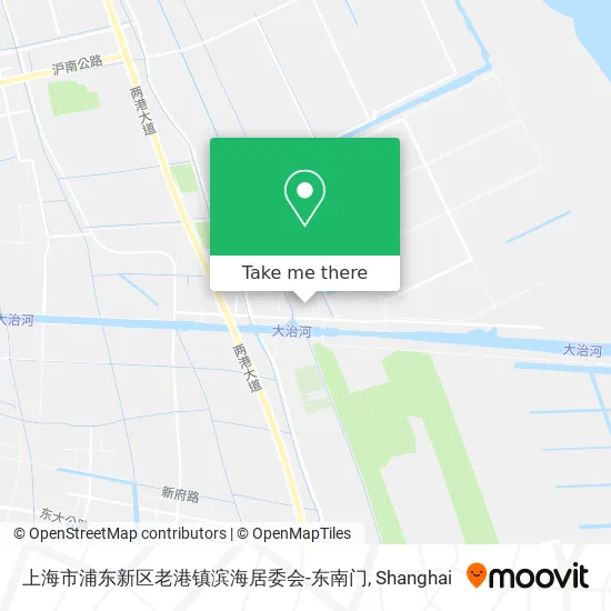 上海市浦东新区老港镇滨海居委会-东南门 map