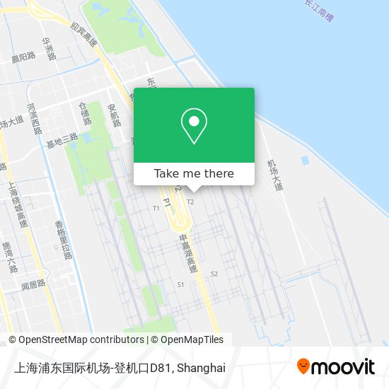 上海浦东国际机场-登机口D81 map