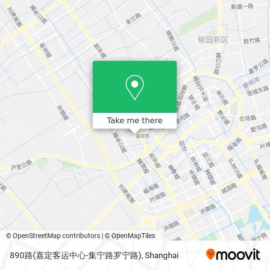 890路(嘉定客运中心-集宁路罗宁路) map