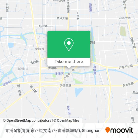 青浦6路(青湖东路崧文南路-青浦新城站) map