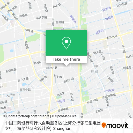 中国工商银行离行式自助服务区(上海分行张江集电园支行上海船舶研究设计院) map