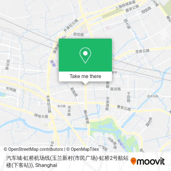 汽车城-虹桥机场线(玉兰新村(市民广场)-虹桥2号航站楼(下客站)) map