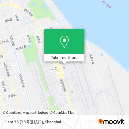 Gate 75 (75号登机口) map