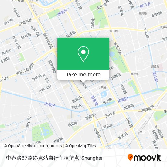 中春路87路终点站自行车租赁点 map