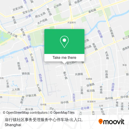 庙行镇社区事务受理服务中心停车场-出入口 map