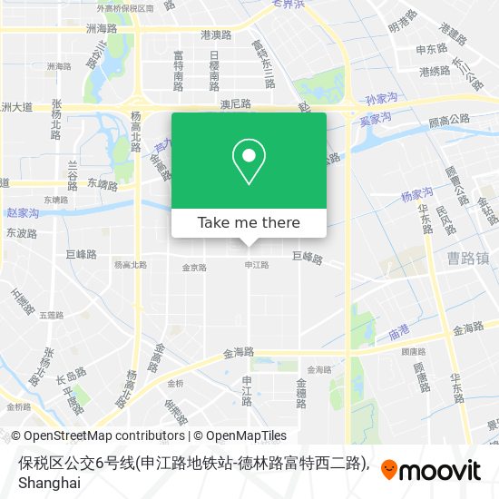 保税区公交6号线(申江路地铁站-德林路富特西二路) map