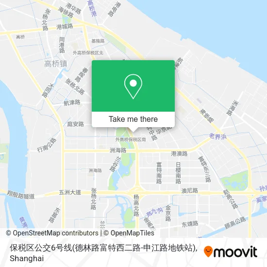 保税区公交6号线(德林路富特西二路-申江路地铁站) map
