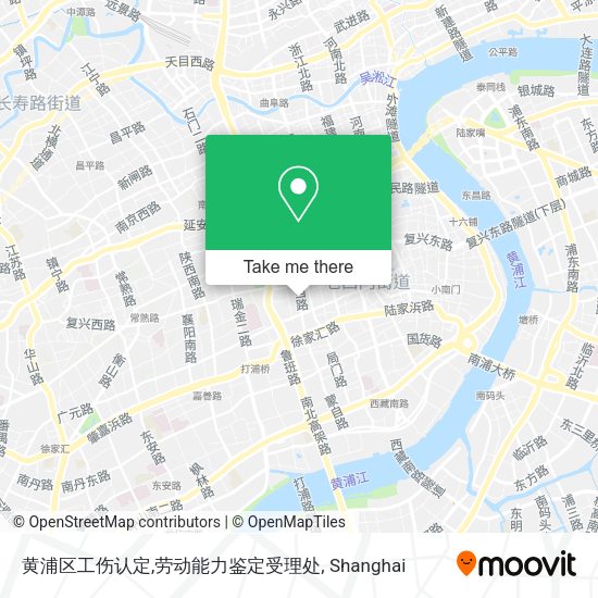 黄浦区工伤认定,劳动能力鉴定受理处 map
