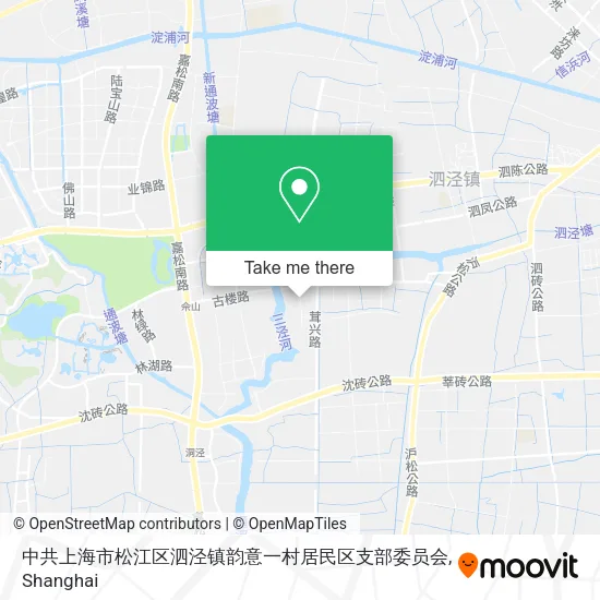中共上海市松江区泗泾镇韵意一村居民区支部委员会 map