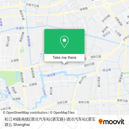 松江45路南线(泗泾汽车站(泗宝路)-泗泾汽车站(泗宝路)) map