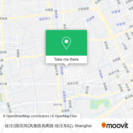 徐泾2路区间(凤雅路凤阁路-徐泾东站) map
