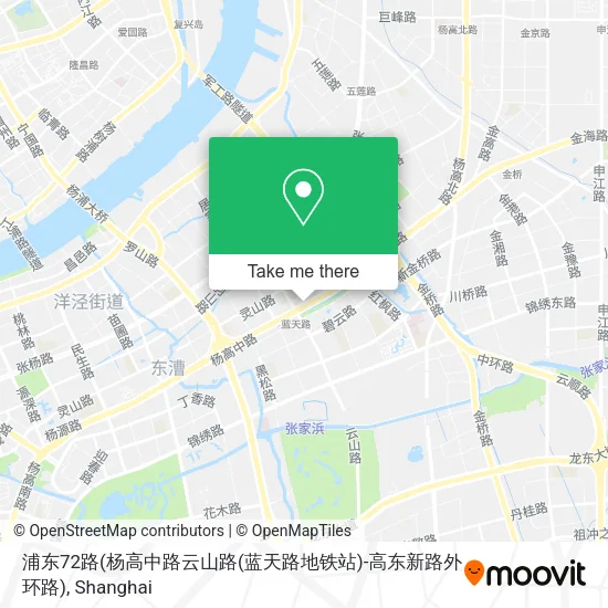 浦东72路(杨高中路云山路(蓝天路地铁站)-高东新路外环路) map