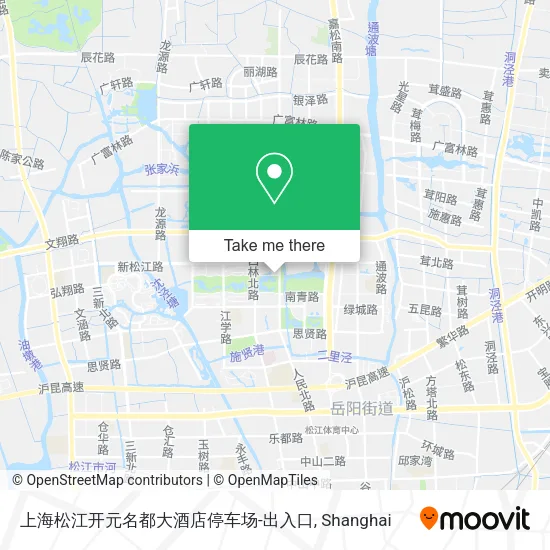 上海松江开元名都大酒店停车场-出入口 map
