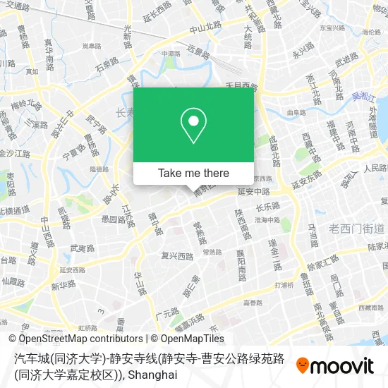 汽车城(同济大学)-静安寺线(静安寺-曹安公路绿苑路(同济大学嘉定校区)) map