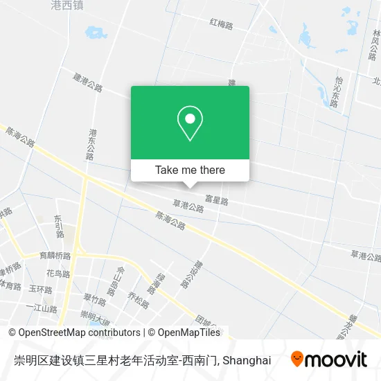 崇明区建设镇三星村老年活动室-西南门 map