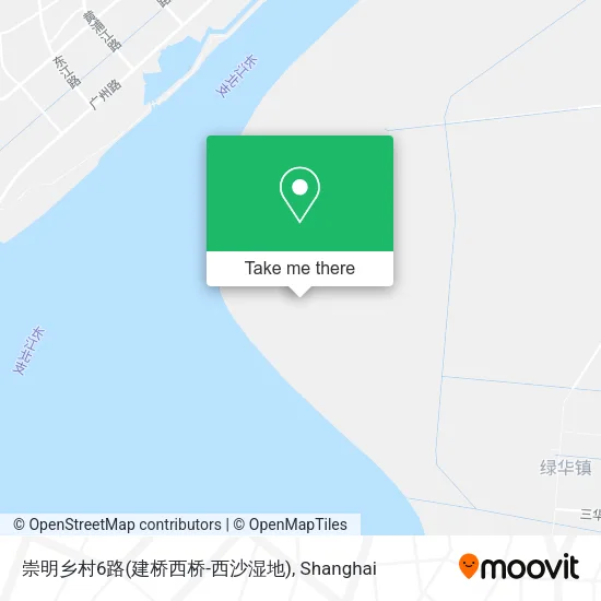 崇明乡村6路(建桥西桥-西沙湿地) map