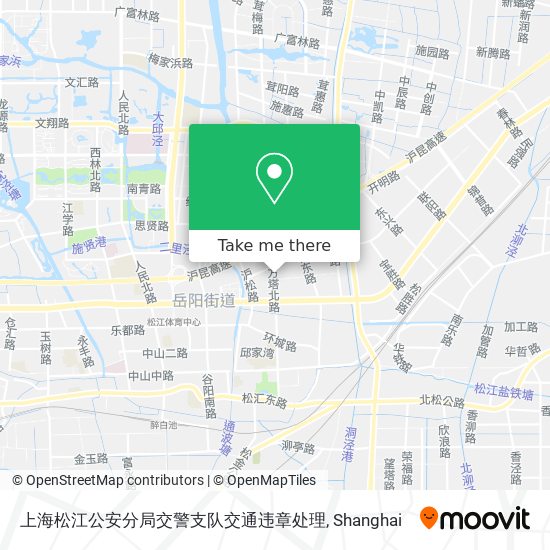 上海松江公安分局交警支队交通违章处理 map