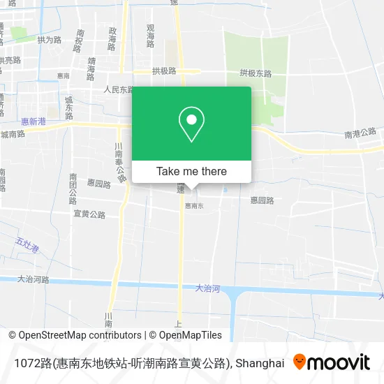 1072路(惠南东地铁站-听潮南路宣黄公路) map