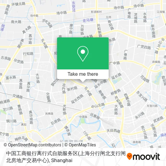 中国工商银行离行式自助服务区(上海分行闸北支行闸北房地产交易中心) map