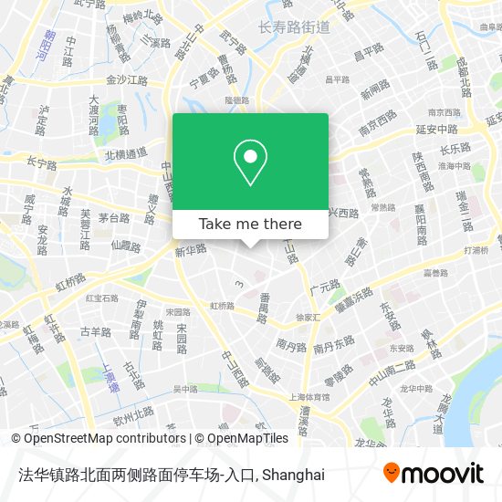 法华镇路北面两侧路面停车场-入口 map