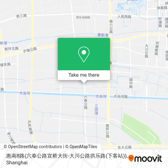 惠南8路(六奉公路宣桥大街-大川公路拱乐路(下客站)) map