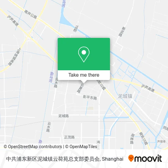 中共浦东新区泥城镇云荷苑总支部委员会 map
