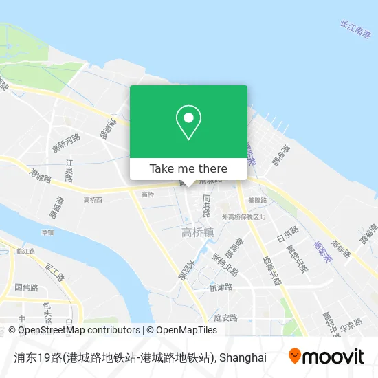 浦东19路(港城路地铁站-港城路地铁站) map