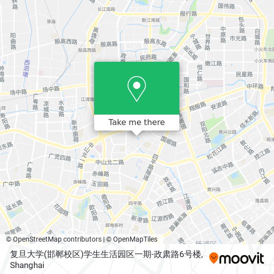 复旦大学(邯郸校区)学生生活园区一期-政肃路6号楼 map