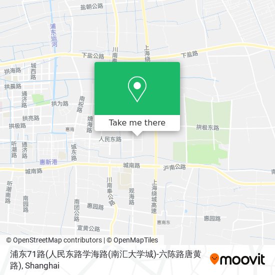 浦东71路(人民东路学海路(南汇大学城)-六陈路唐黄路) map