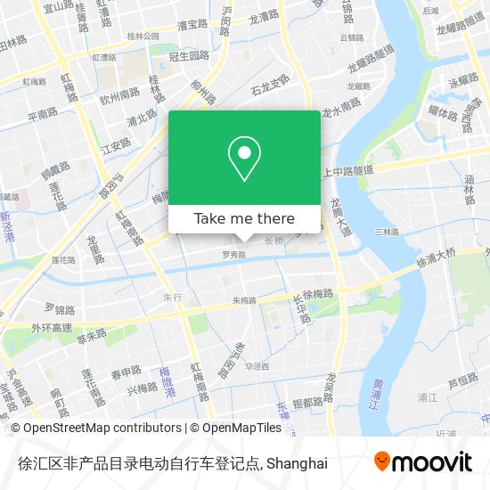 徐汇区非产品目录电动自行车登记点 map