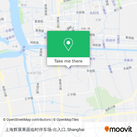 上海辉展果蔬临时停车场-出入口 map