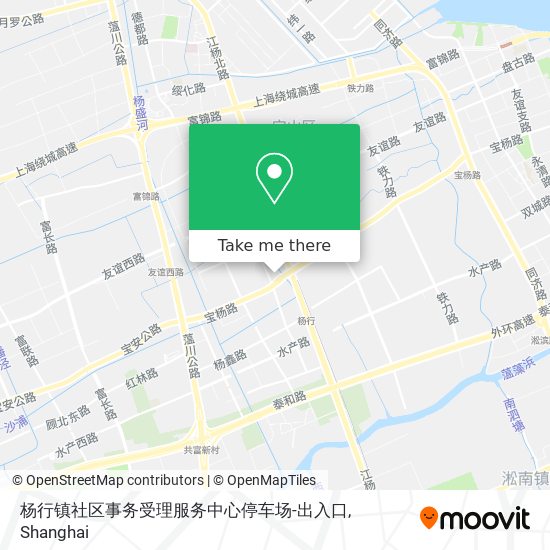 杨行镇社区事务受理服务中心停车场-出入口 map