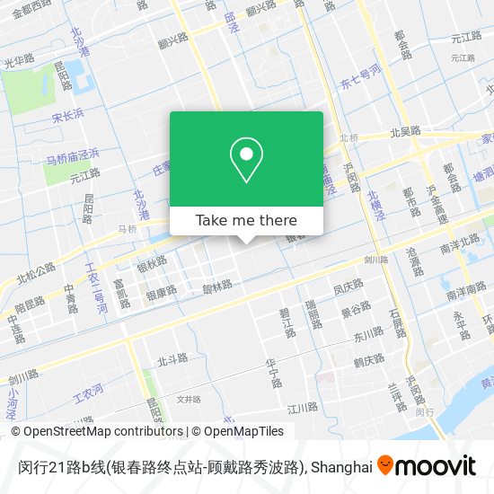 闵行21路b线(银春路终点站-顾戴路秀波路) map