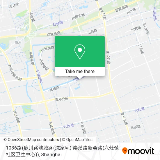 1036路(鹿川路航城路(沈家宅)-崇溪路新会路(六灶镇社区卫生中心)) map