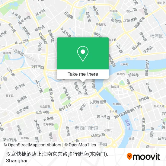 汉庭快捷酒店上海南京东路步行街店(东南门) map