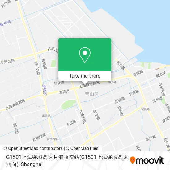 G1501上海绕城高速月浦收费站(G1501上海绕城高速西向) map