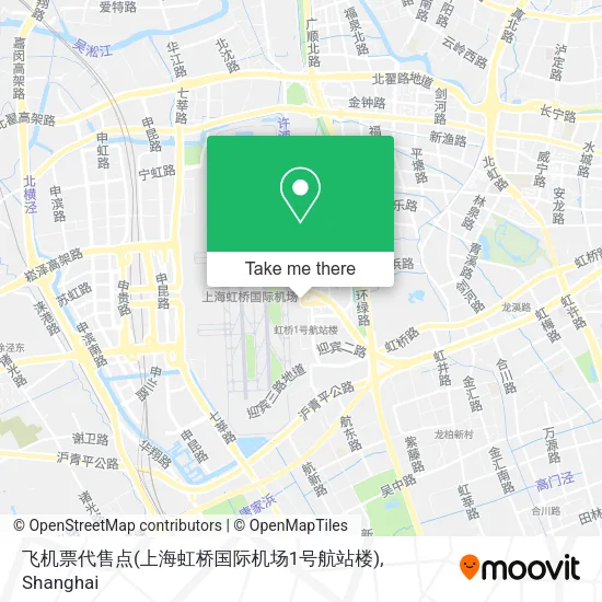 飞机票代售点(上海虹桥国际机场1号航站楼) map