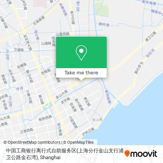 中国工商银行离行式自助服务区(上海分行金山支行浦卫公路金石湾) map