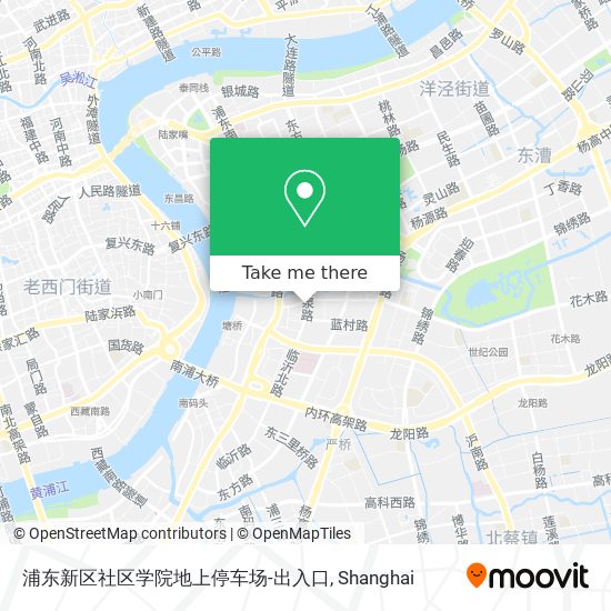 浦东新区社区学院地上停车场-出入口 map