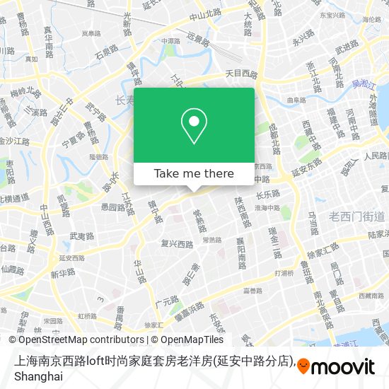 上海南京西路loft时尚家庭套房老洋房(延安中路分店) map