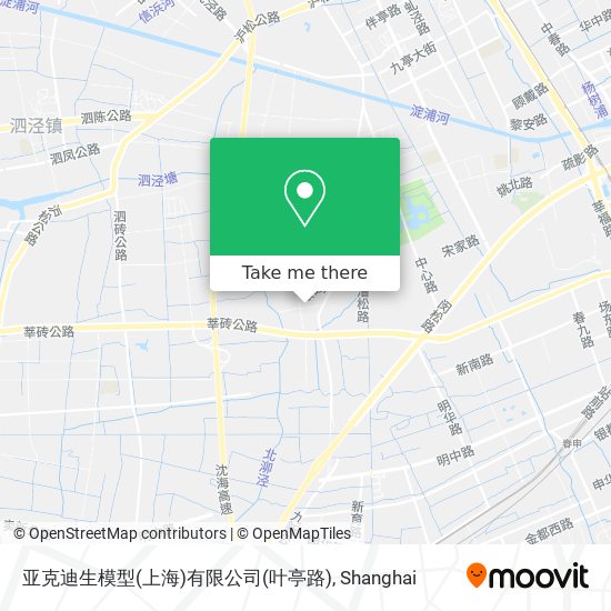 亚克迪生模型(上海)有限公司(叶亭路) map