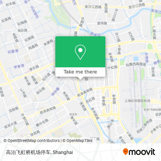 高泊飞虹桥机场停车 map