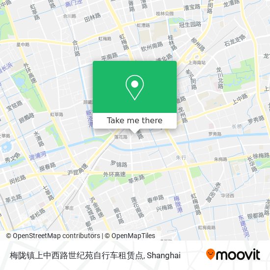 梅陇镇上中西路世纪苑自行车租赁点 map