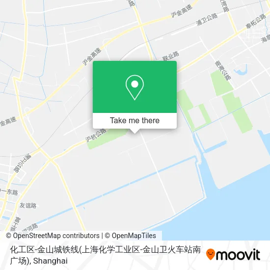 化工区-金山城铁线(上海化学工业区-金山卫火车站南广场) map