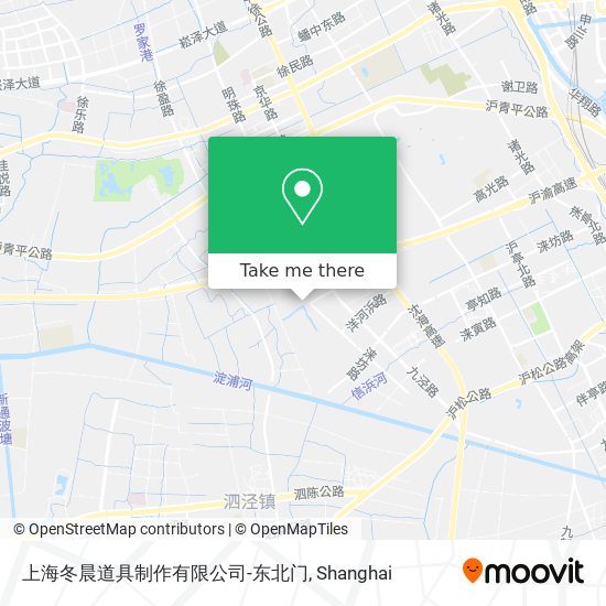 How To Get To 上海冬晨道具制作有限公司 东北门in 徐泾镇by Bus Or Metro