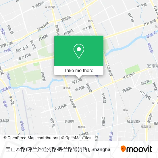 宝山22路(呼兰路通河路-呼兰路通河路) map