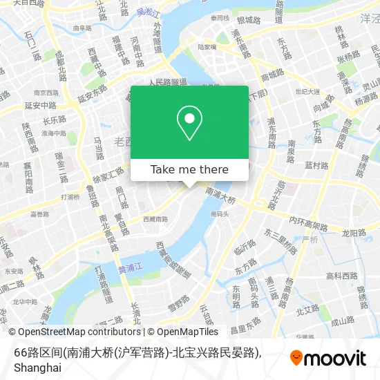 66路区间(南浦大桥(沪军营路)-北宝兴路民晏路) map